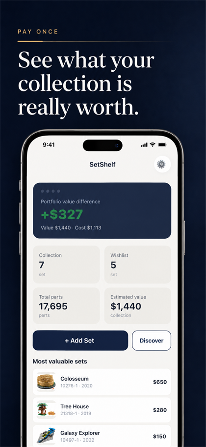 SetShelf — koleksiyon ekranı